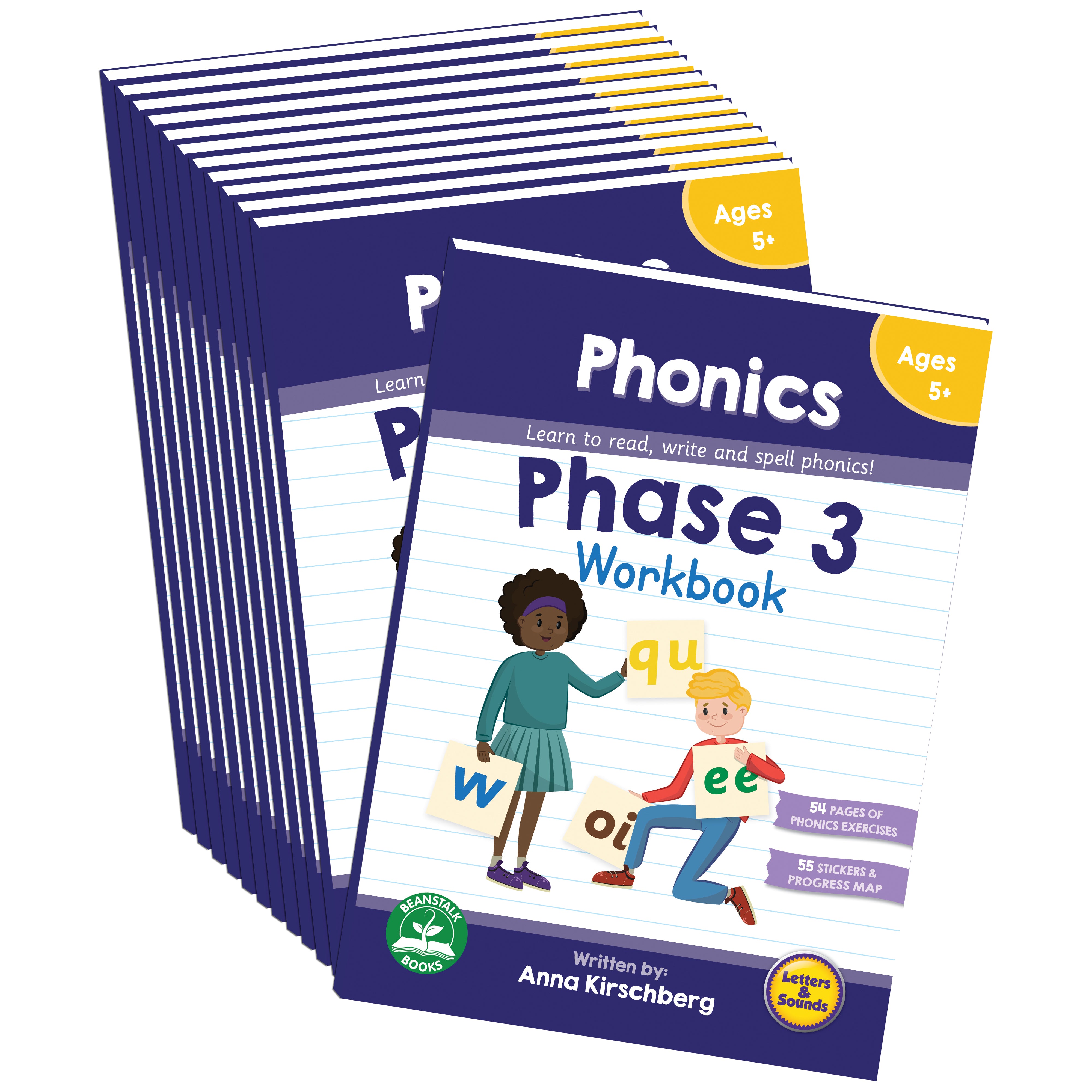 Phase 3 Phonics Workbook - 12 Pack