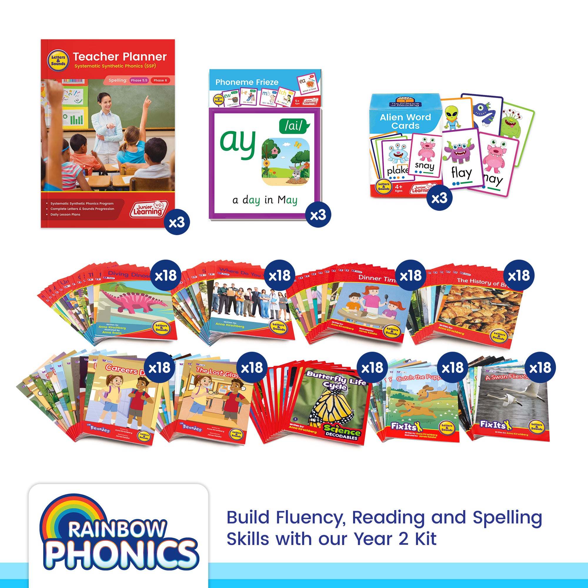 Rainbow Phonics School Kit Year 2